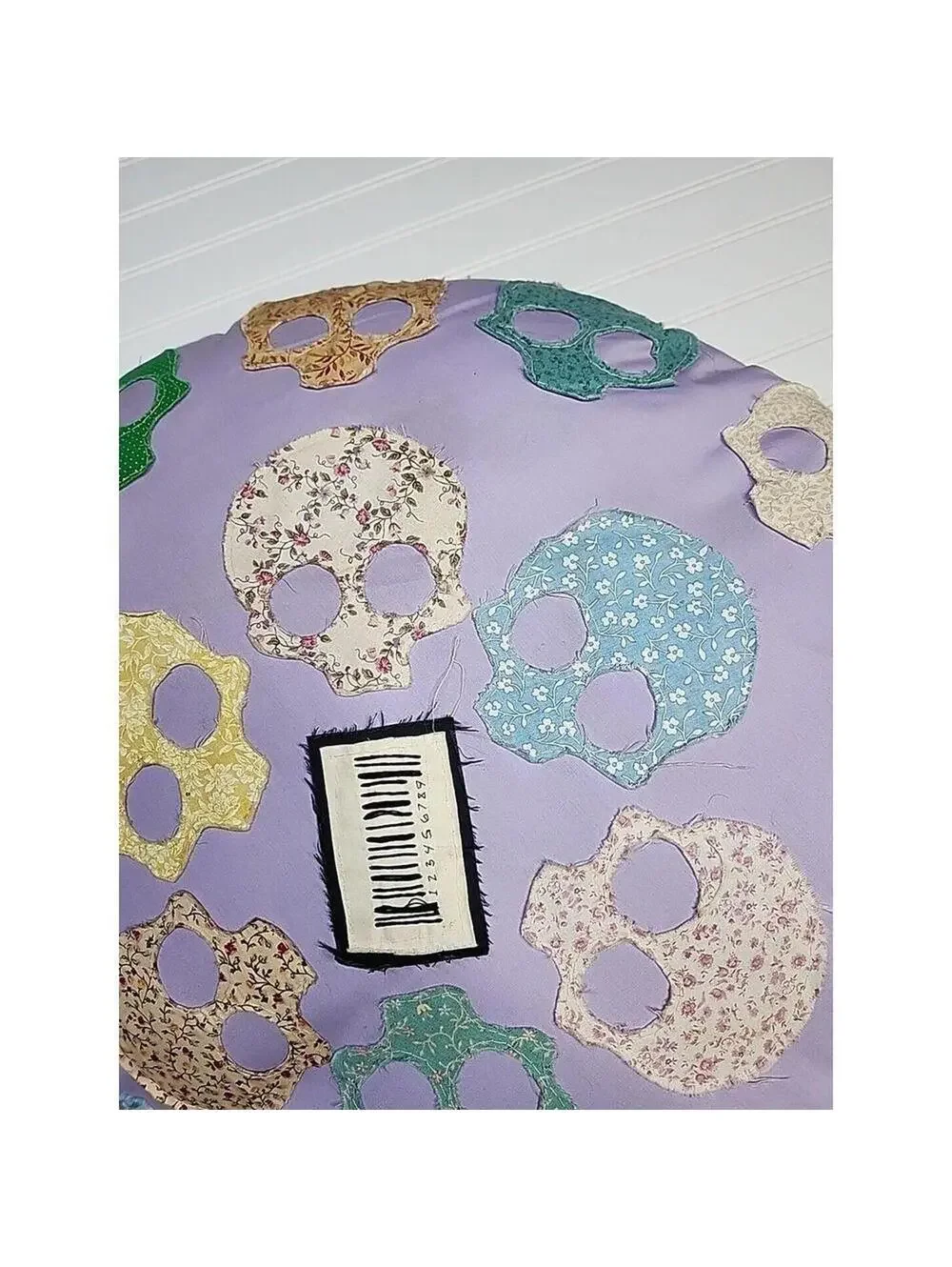 Pastel Skull Round Throw Pillow 24 Inch Goth Halloween Decor